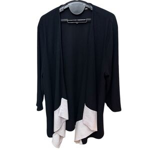 Travelers Collection‎ Chico's Textured Cardigan Black White Size 4/ 20
